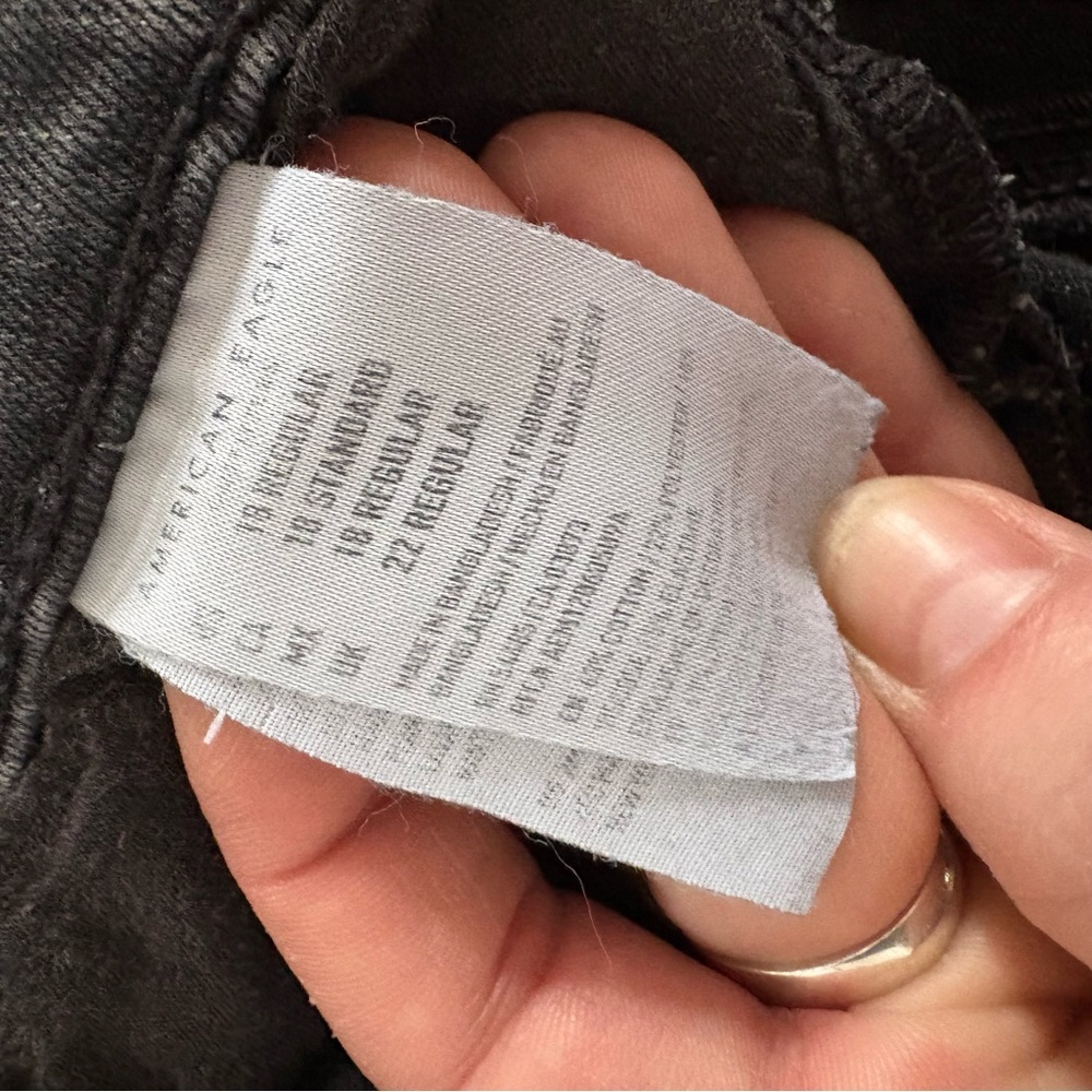American Eagle Outfitters Black Denim Women’s 18 Super High Rise Jeggings - Picture 6 of 10